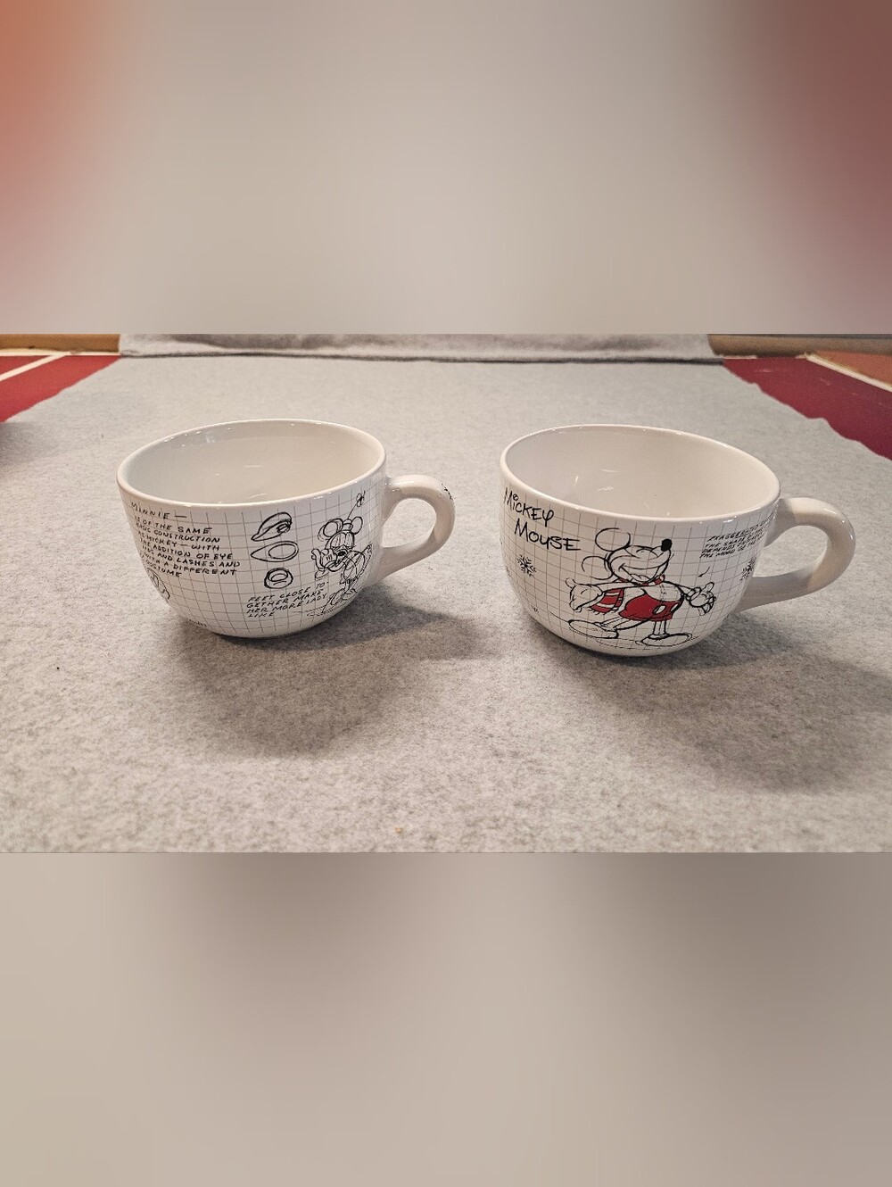 Disney Mickey Mouse Sketchbook Ceramic Soup Mug Set Of 2